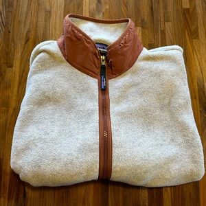 Patagonia Cream Fleece Jacket with Rust Trim